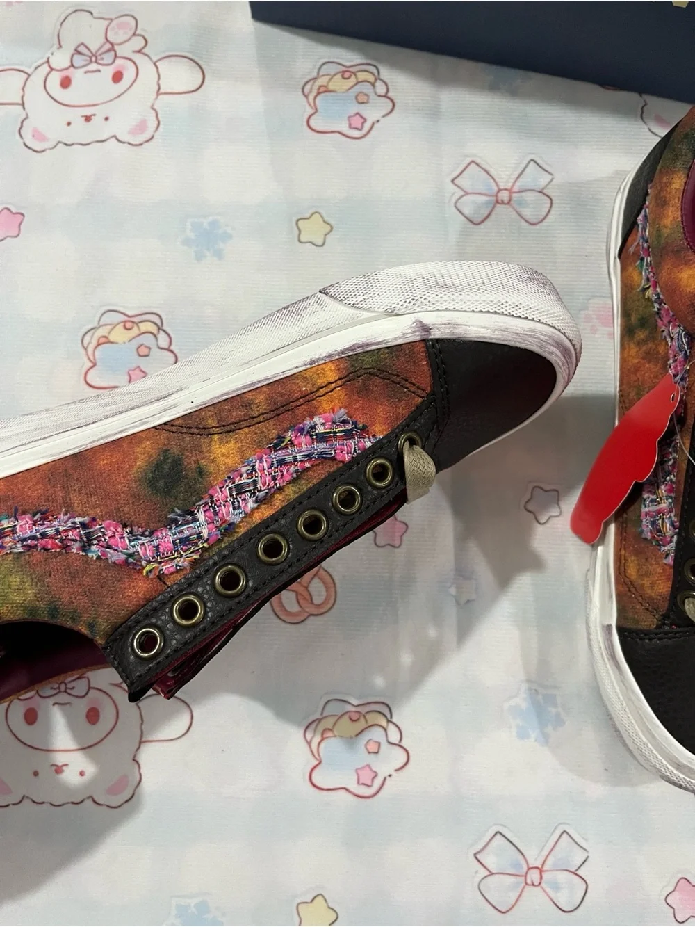 Vans Multicolor Patchwork Low Top Sneakers with Black Toe